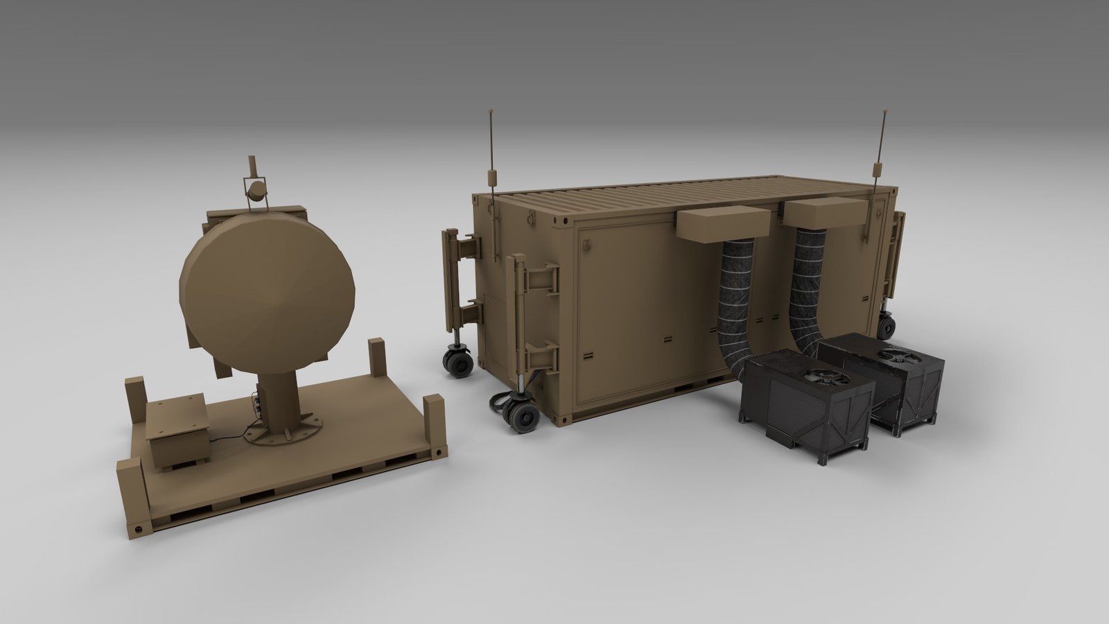 Mobile MQ-9 GCS Shelter and Uplink model